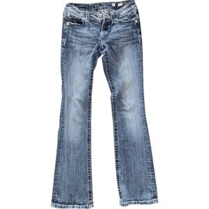 Miss Me Blue Boot Cut Jeans with Classic Denim Wash